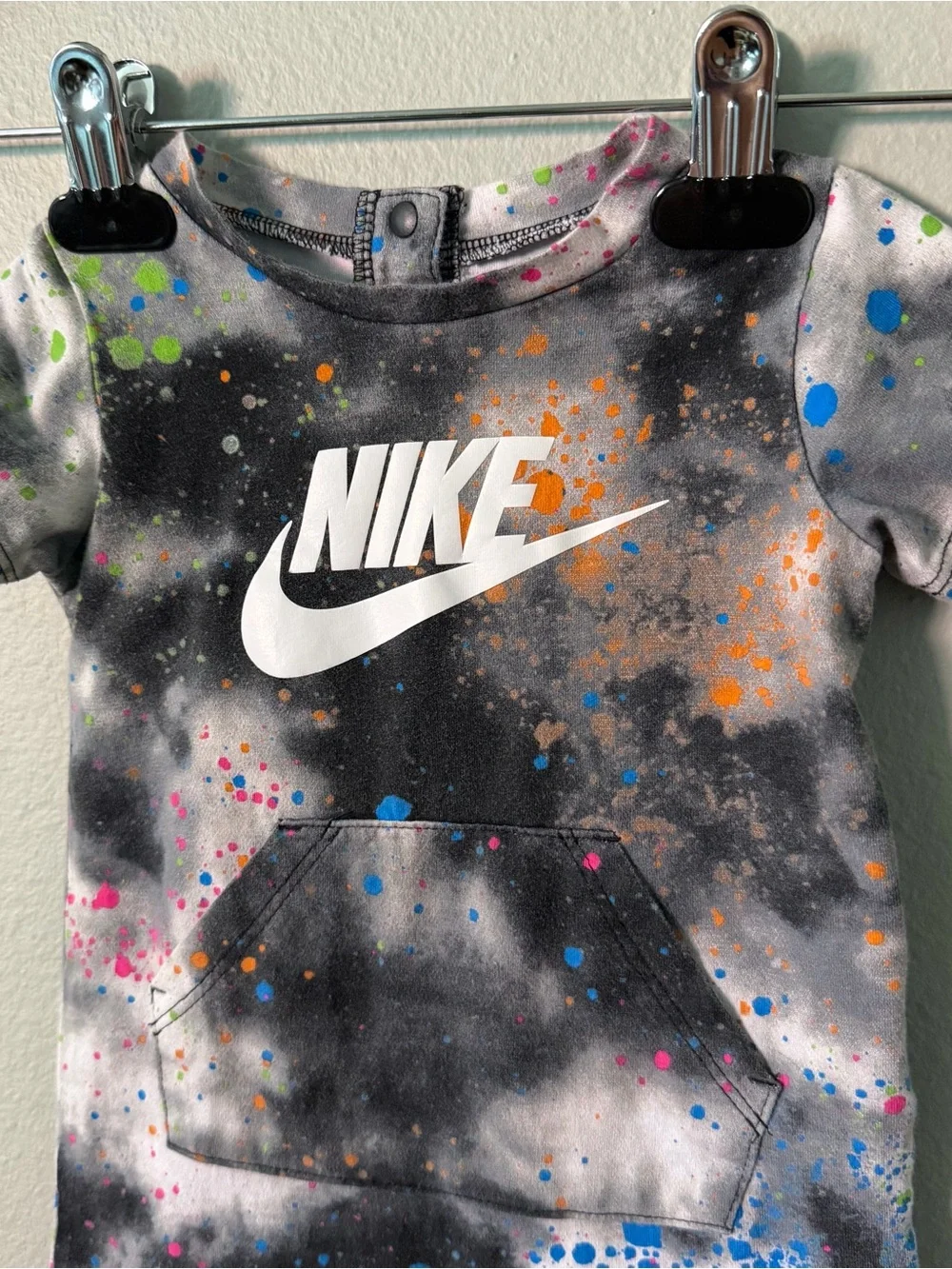 Nike Baby Boys Paint Splatter Tie Dye Romper Size 12M